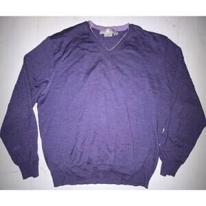 Luigi baldo mens crewneck cashmere wool Italy purple xl